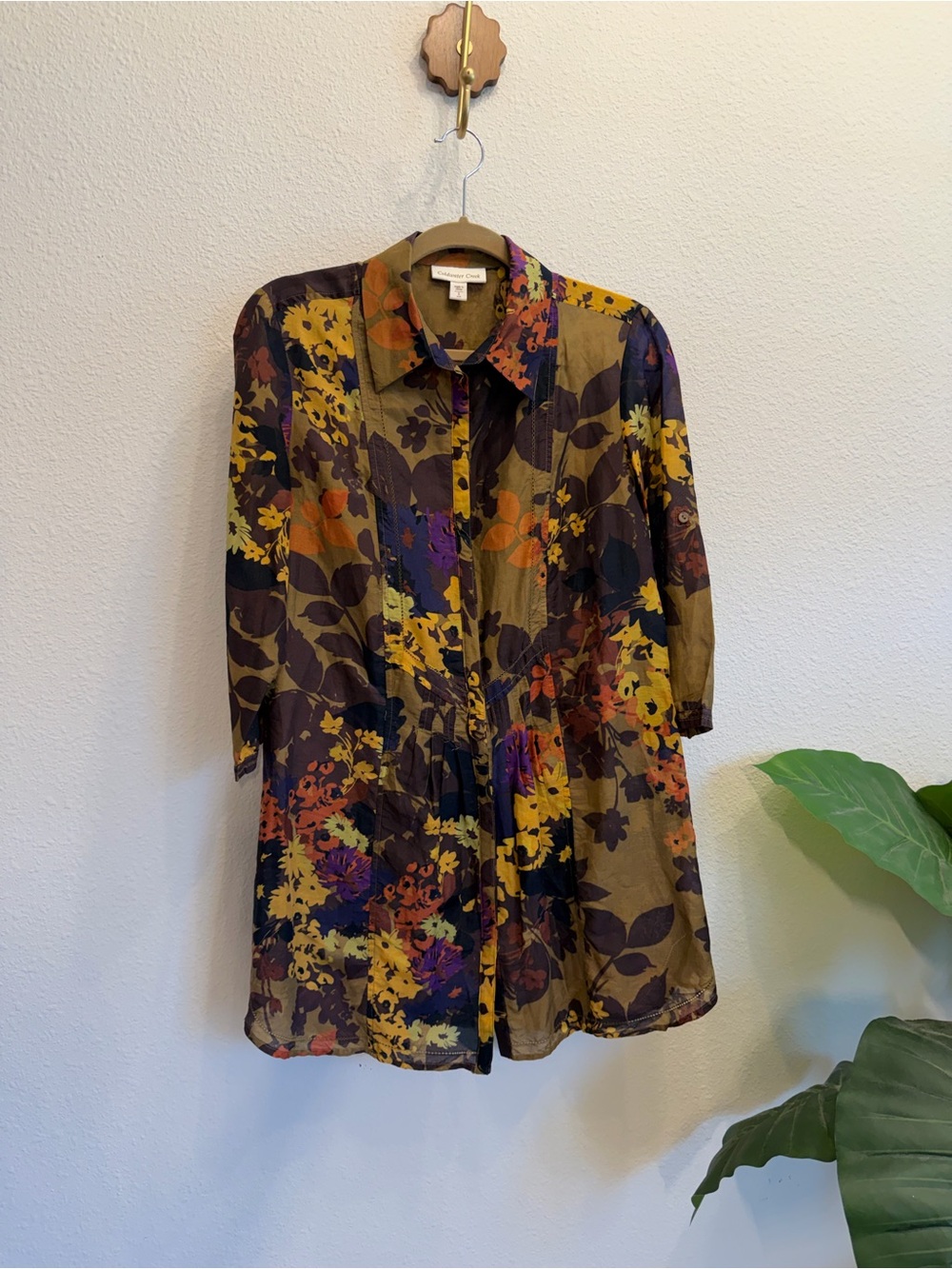 Coldwater Creek Floral Silk Blend Tunic Blouse 🍂🌻  Women’s Small